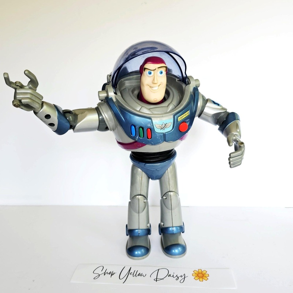 Vintage Y2K Disney Pixar Toy Story 2 Buzz Lightyear Action Figure WORKS 12" 1172